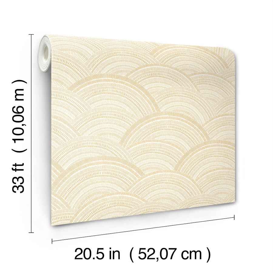 Encircle Yellow Geometric Wallpaper - York Wallcoverings - 4146-27204