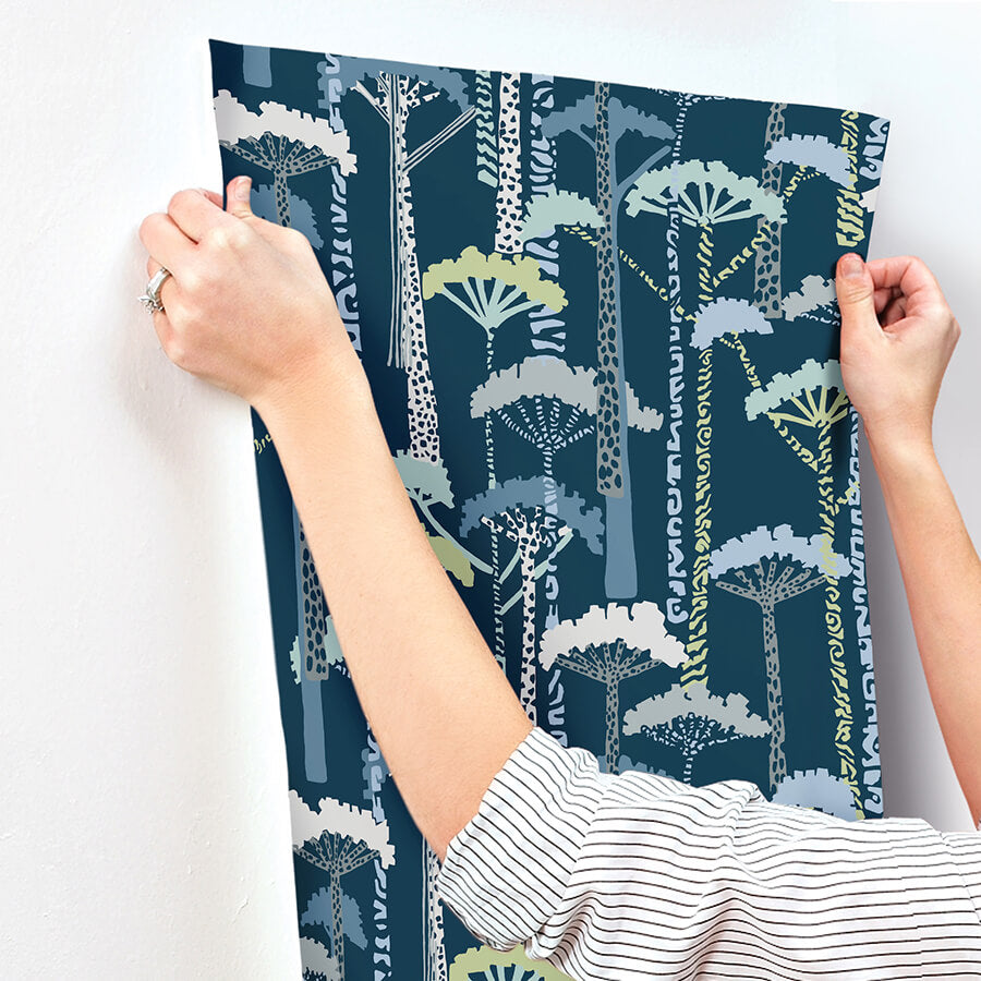 unify-indigo-forest-wallpaper-york-wallcoverings-4146-27208 - York Wallcoverings Papel pintado