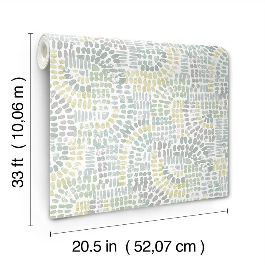 wanderer-aquamarine-mosiac-wallpaper-york-wallcoverings-4146-27214 - York Wallcoverings Papel pintado