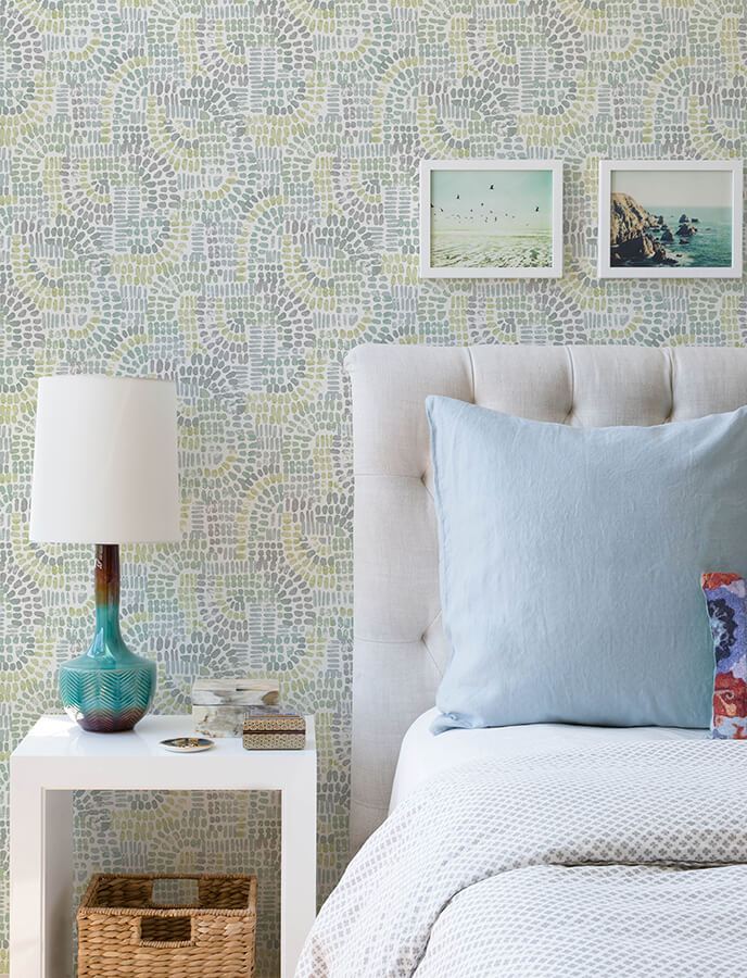wanderer-aquamarine-mosiac-wallpaper-york-wallcoverings-4146-27214 - York Wallcoverings Papel pintado