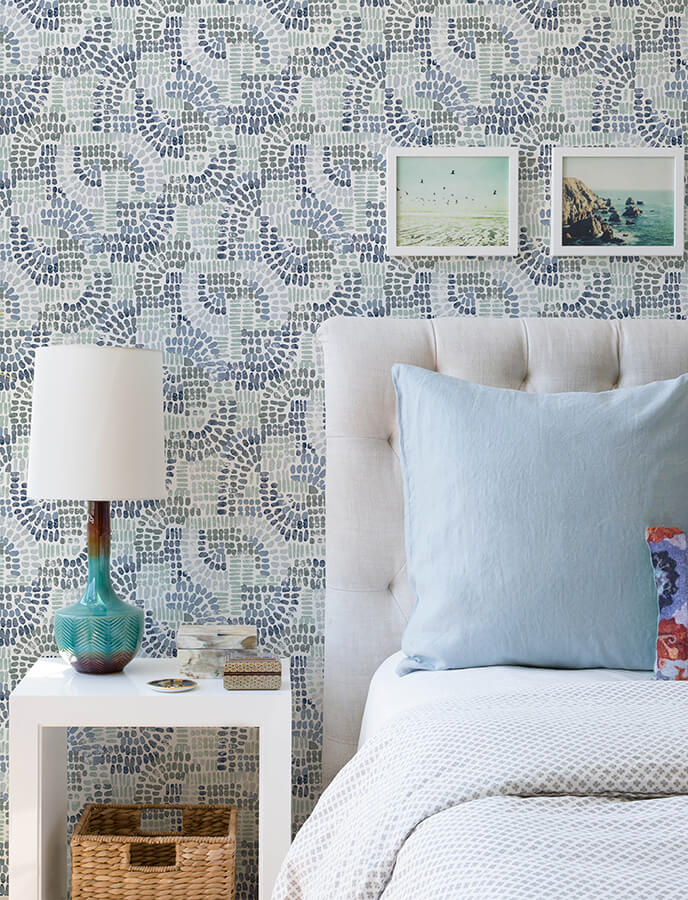 wanderer-blueberry-mosiac-wallpaper-york-wallcoverings-4146-27215 - York Wallcoverings Papel pintado