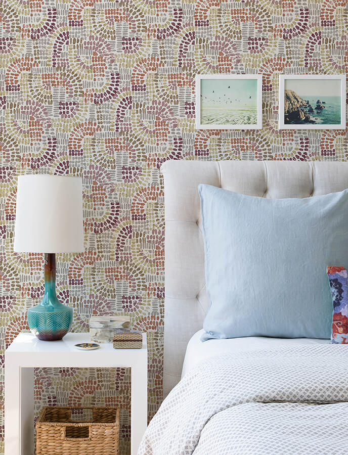 wanderer-multicolor-mosiac-wallpaper-york-wallcoverings-4146-27216 - York Wallcoverings Wallpaper