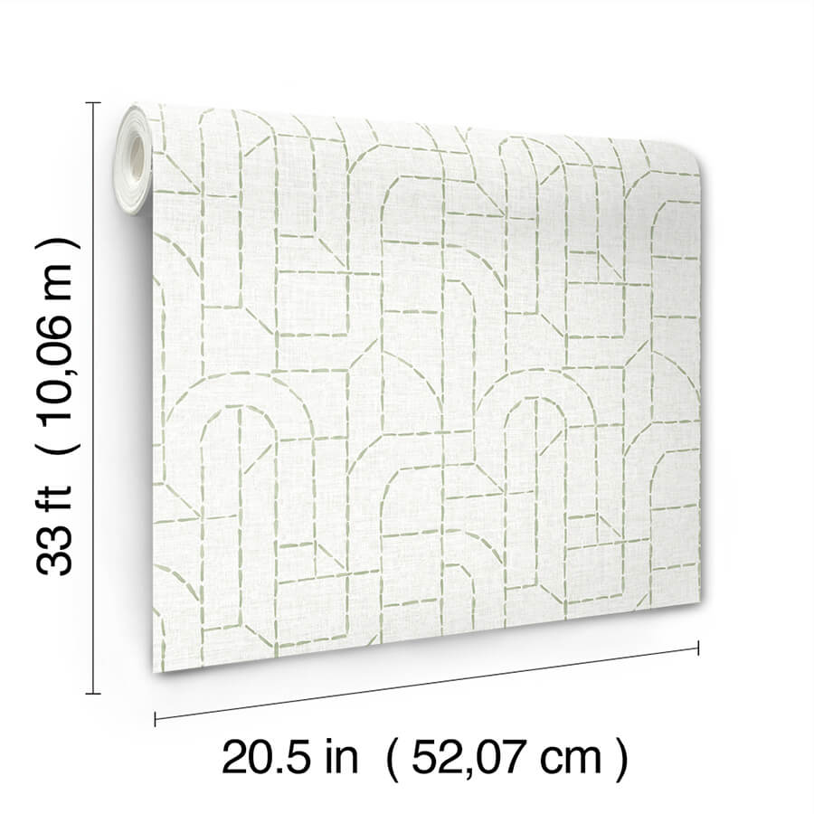 integrity-light-green-arched-outlines-wallpaper-york-wallcoverings-4146-27220 - York Wallcoverings Papel pintado