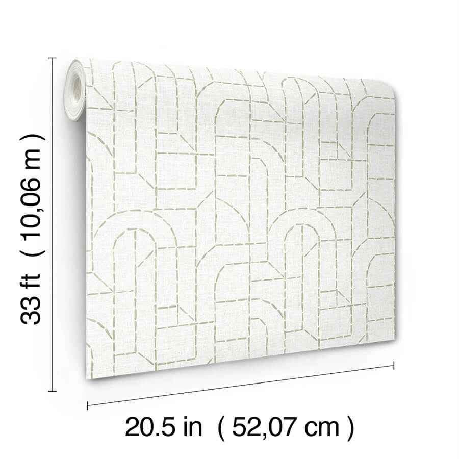 Integrity Light Green Arched Outlines Wallpaper - York Wallcoverings - 4146-27220