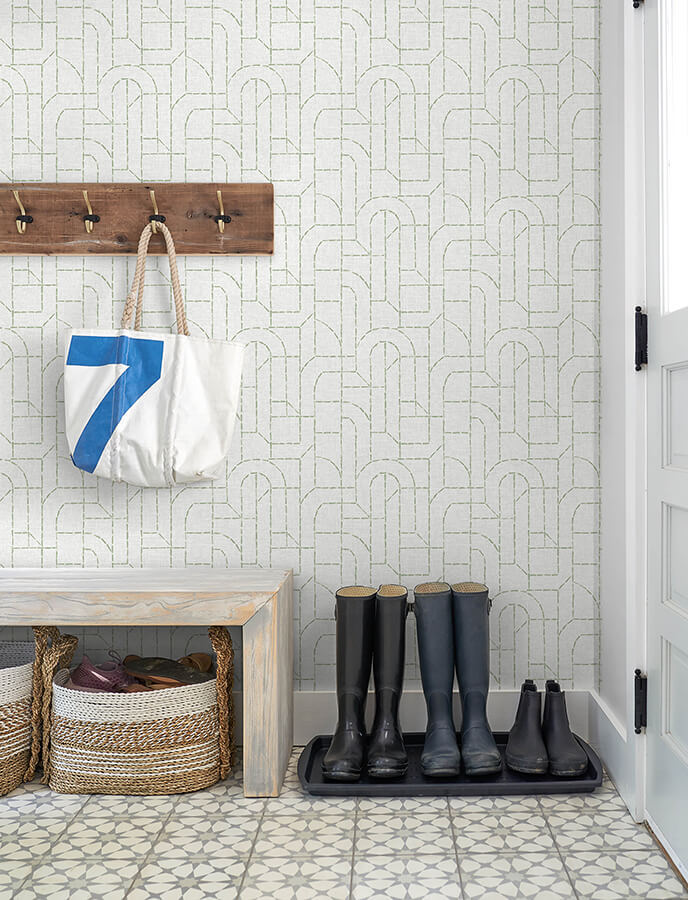 integrity-light-green-arched-outlines-wallpaper-york-wallcoverings-4146-27220 - York Wallcoverings Papel pintado