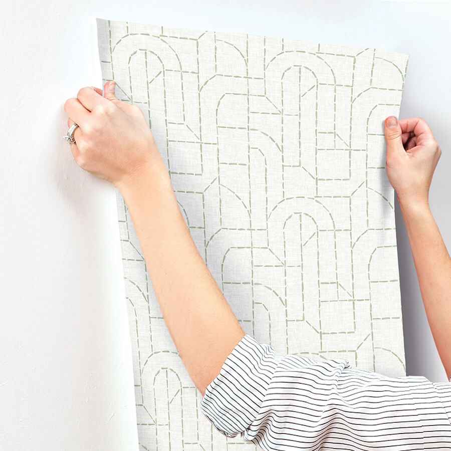 Integrity Light Green Arched Outlines Wallpaper - York Wallcoverings - 4146-27220 - York Wallcoverings Wallpaper