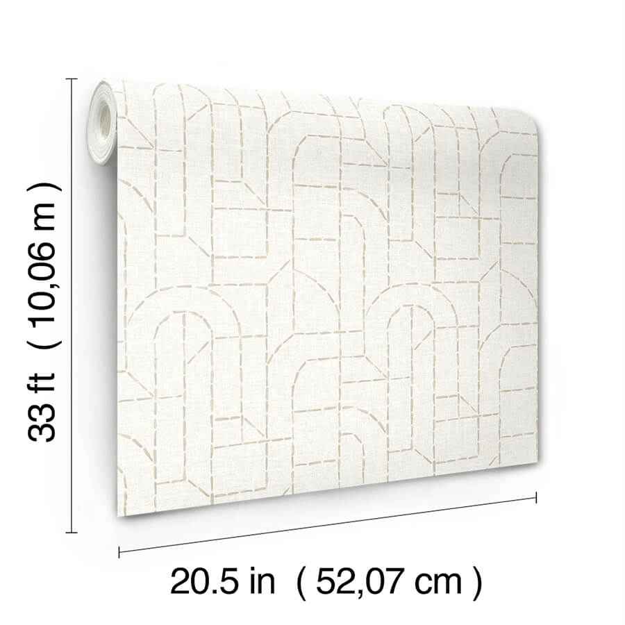 Integrity Dove Arched Outlines Wallpaper - York Wallcoverings - 4146-27221