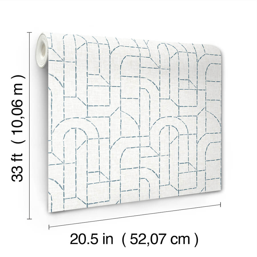 integrity-blue-arched-outlines-wallpaper-york-wallcoverings-4146-27222 - York Wallcoverings Papel pintado