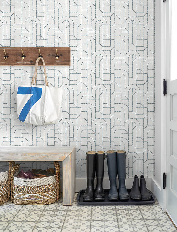 integrity-blue-arched-outlines-wallpaper-york-wallcoverings-4146-27222 - York Wallcoverings Papel pintado