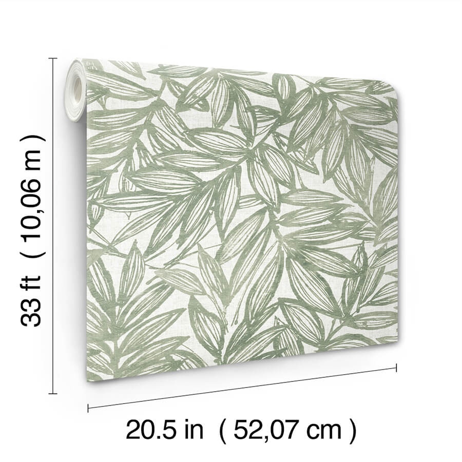 rhythmic-sage-leaf-wallpaper-york-wallcoverings-4146-27231 - York Wallcoverings Papel pintado