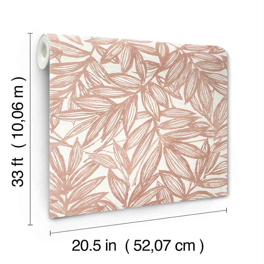 Rhythmic Coral Leaf Wallpaper - York Wallcoverings - 4146-27232