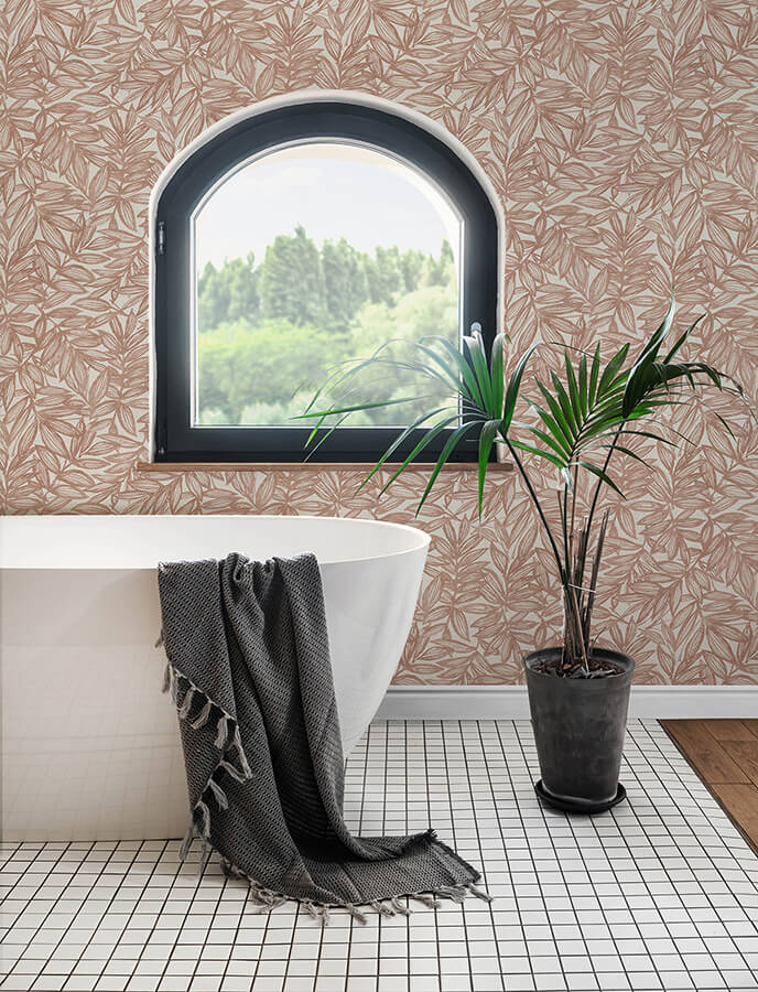 rhythmic-coral-leaf-wallpaper-york-wallcoverings-4146-27232 - York Wallcoverings Wallpaper