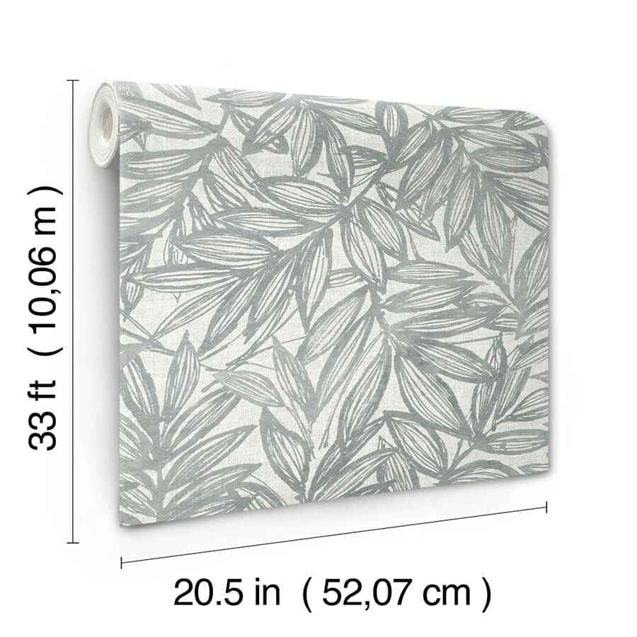 Rhythmic Grey Leaf Wallpaper - York Wallcoverings - 4146-27234