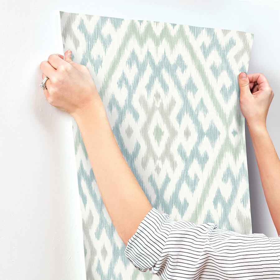 Solola Aqua Ikat Wallpaper - York Wallcoverings - 4146-27236 - York Wallcoverings Wallpaper