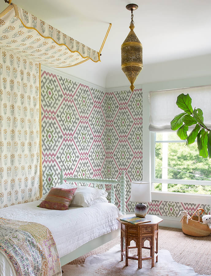 solola-fuchsia-ikat-wallpaper-york-wallcoverings-4146-27237 - York Wallcoverings Wallpaper