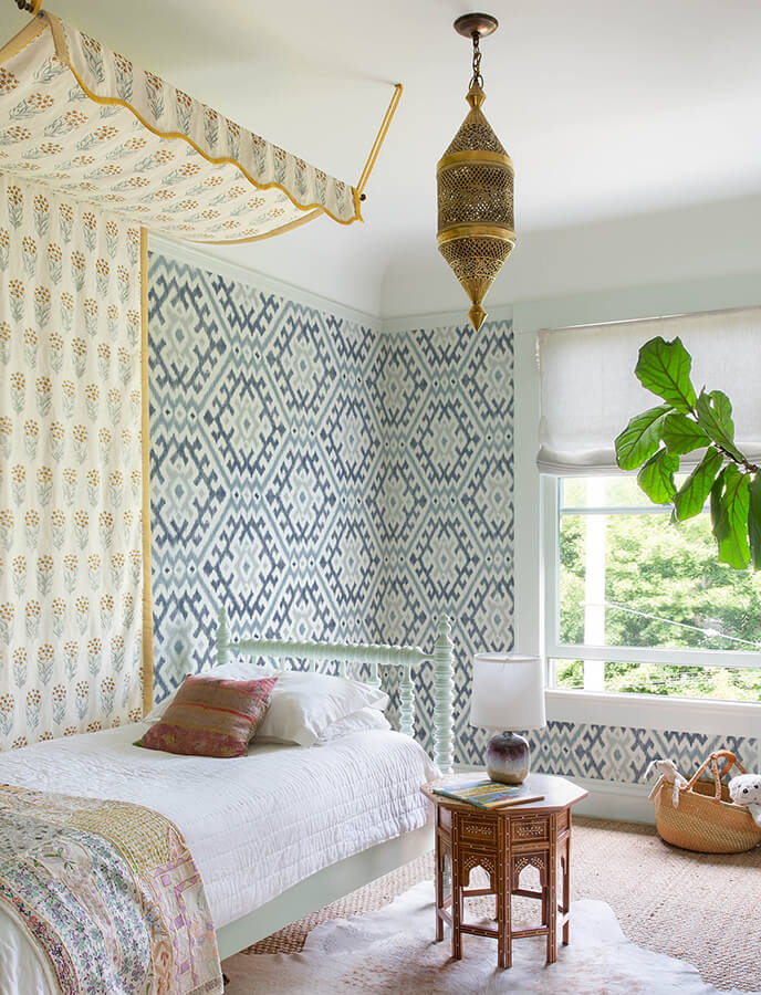 solola-blue-ikat-wallpaper-york-wallcoverings-4146-27238 - York Wallcoverings Papel pintado