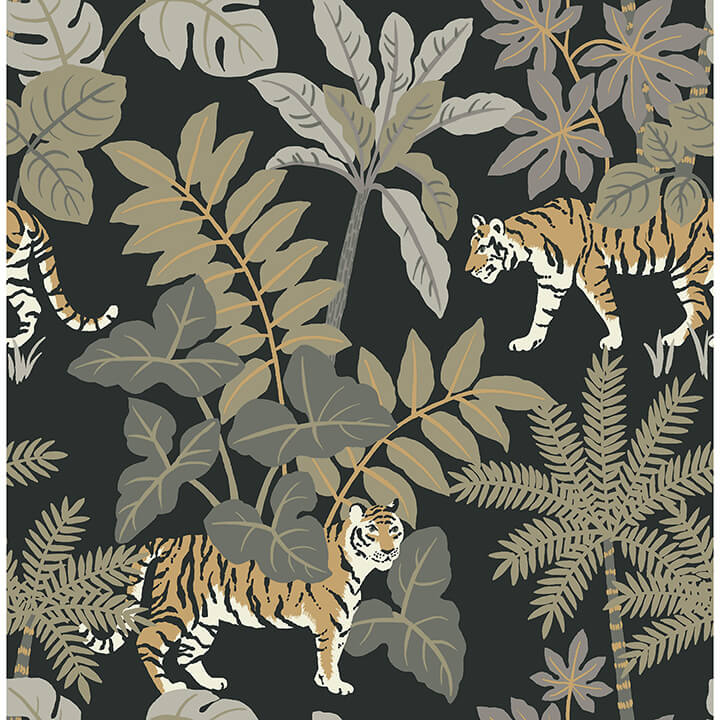 caspian-charcoal-jungle-prowl-wallpaper-york-wallcoverings-4146-27249 - York Wallcoverings Papel pintado