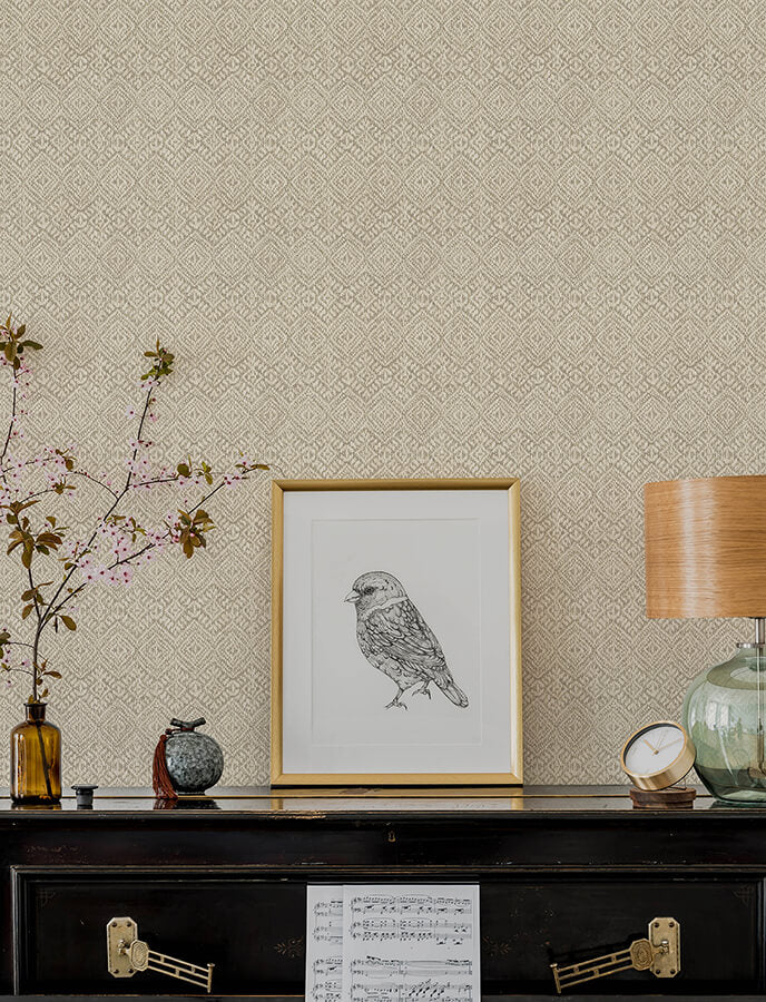 gallivant-neutral-woven-geometric-wallpaper-york-wallcoverings-4146-27252 - York Wallcoverings Papel pintado