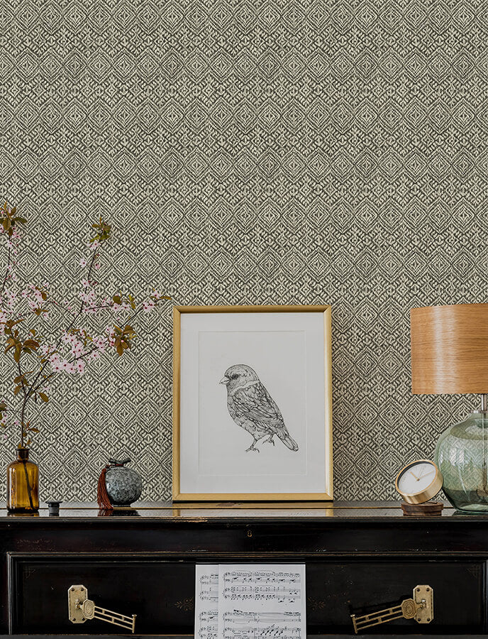 gallivant-black-woven-geometric-wallpaper-york-wallcoverings-4146-27255 - York Wallcoverings Wallpaper