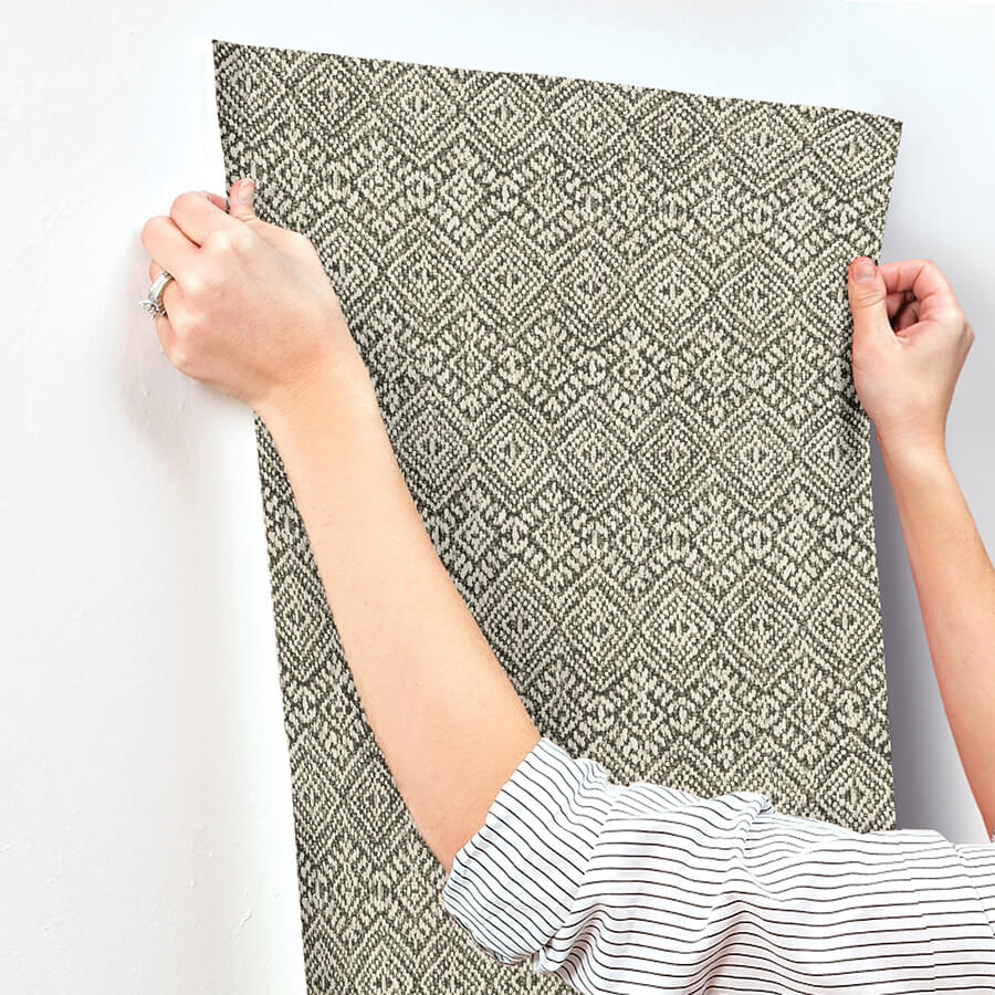 gallivant-black-woven-geometric-wallpaper-york-wallcoverings-4146-27255 - York Wallcoverings Wallpaper