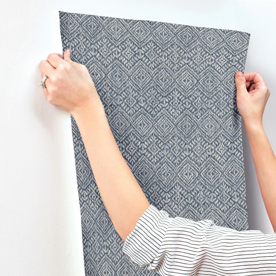 gallivant-indigo-woven-geometric-wallpaper-york-wallcoverings-4146-27257 - York Wallcoverings Papel pintado