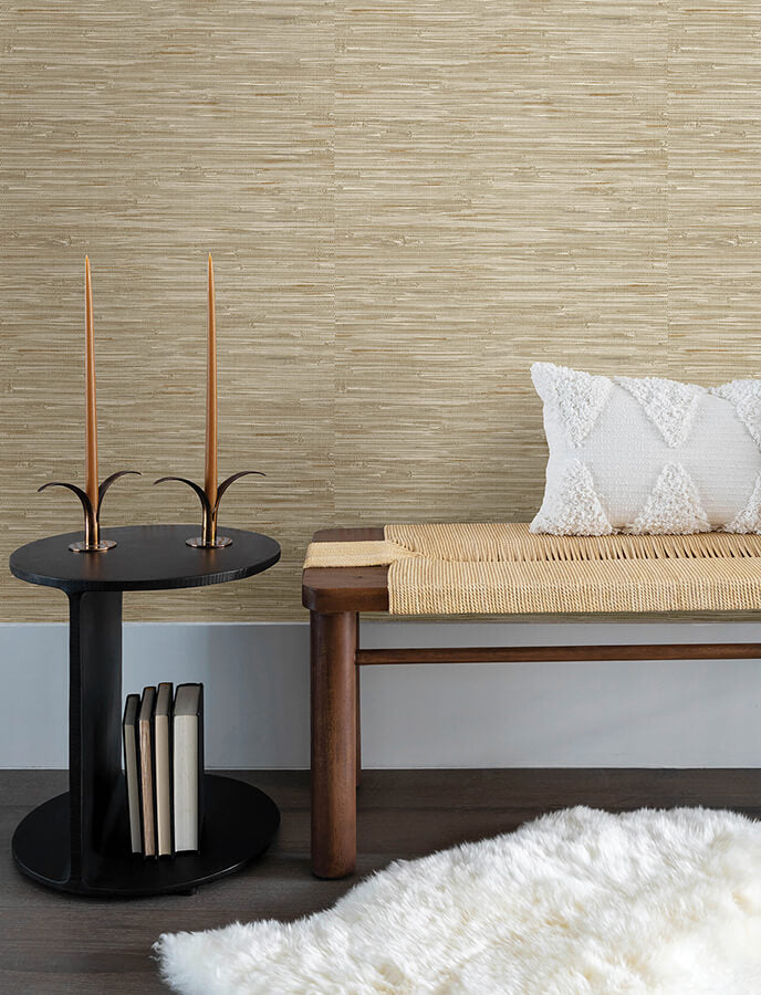 exhale-light-brown-woven-faux-grasscloth-wallpaper-york-wallcoverings-4146-27259 - York Wallcoverings Wallpaper
