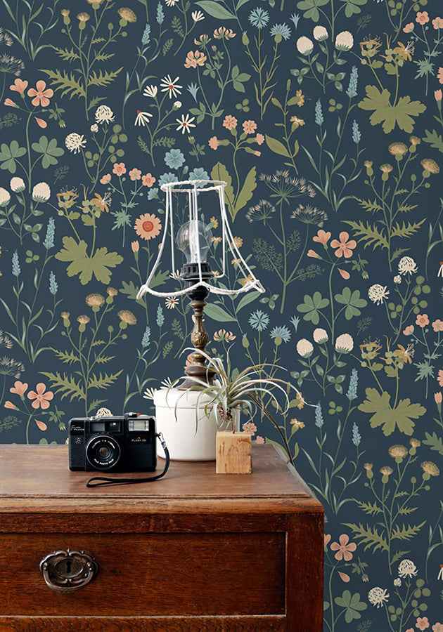 Letitia Indigo Summer Meadows Wallpaper - York Wallcoverings - DD139698 - York Wallcoverings Wallpaper