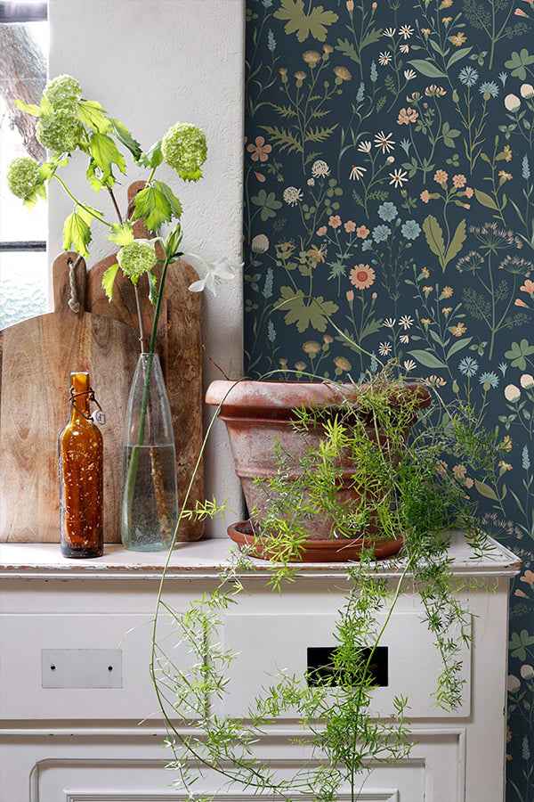 Letitia Indigo Summer Meadows Wallpaper - York Wallcoverings - DD139698 - York Wallcoverings Wallpaper