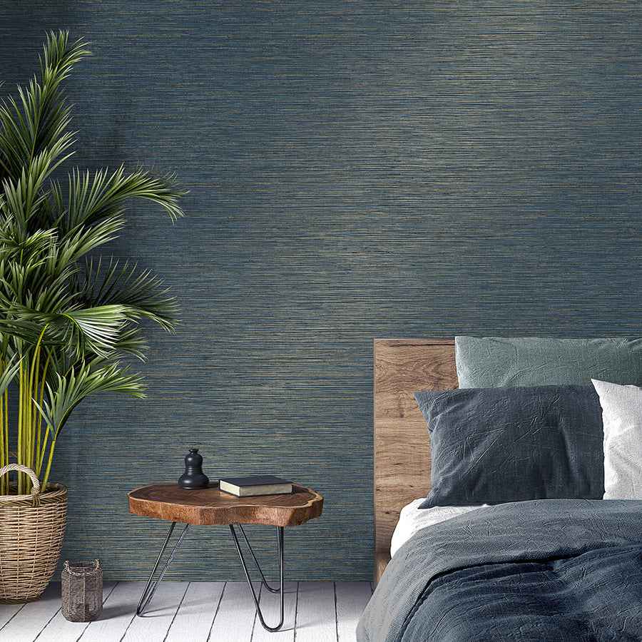 Fusion Navy Plain Wallpaper - York Wallcoverings - M1769 - York Wallcoverings Wallpaper