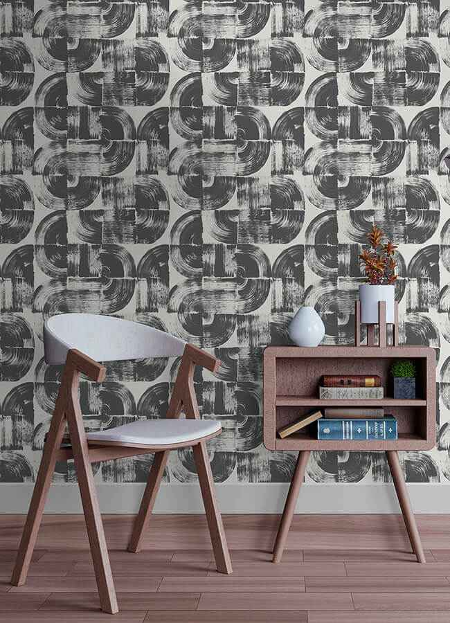 Elias Black Peel and Stick Wallpaper - York Wallcoverings - NUS6215 - York Wallcoverings Wallpaper