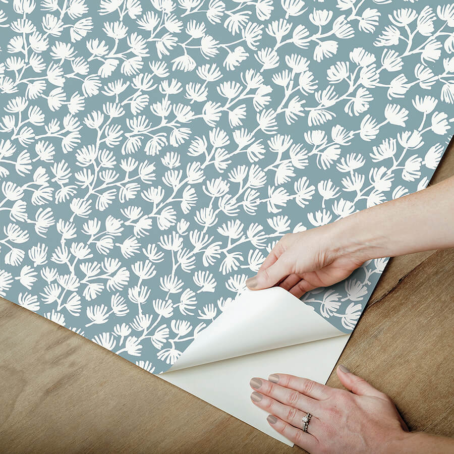 sea-fern-slate-blue-peel-and-stick-wallpaper-york-wallcoverings-sss6305 - York Wallcoverings Wallpaper