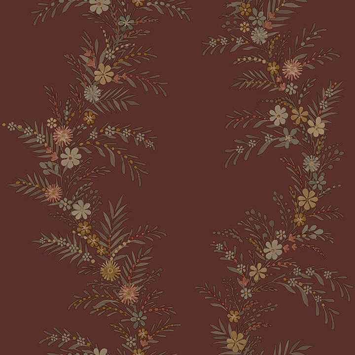 Posy Cranberry Peel & Stick Wallpaper - York Wallcoverings - CJS6322