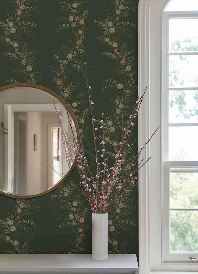 Posy Spruce Peel & Stick Wallpaper - York Wallcoverings - CJS6325 - York Wallcoverings Wallpaper