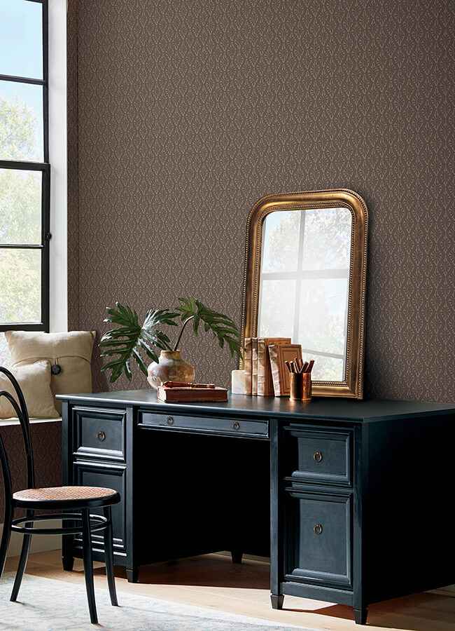 Nova Carob Brown Peel & Stick Wallpaper - York Wallcoverings - CJS6328 - York Wallcoverings Wallpaper
