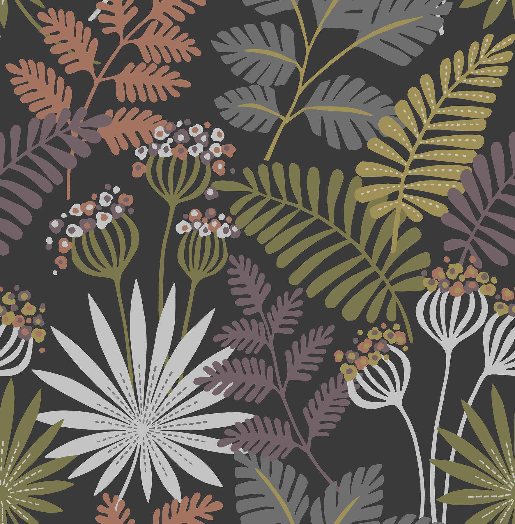 Marajo Black Peel and Stick Wallpaper - York Wallcoverings - NUS6214 - York Wallcoverings Wallpaper