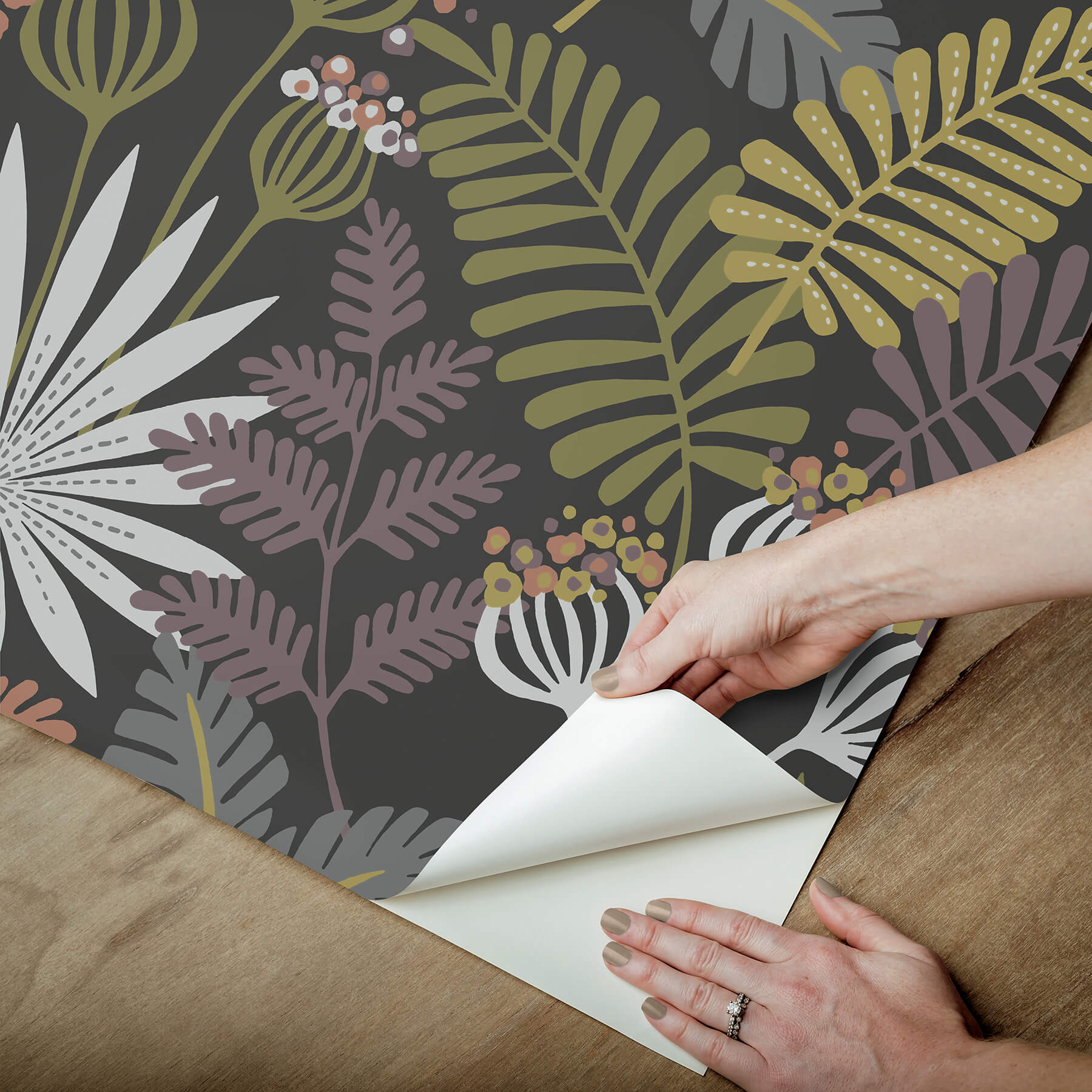 marajo-black-peel-and-stick-wallpaper-york-wallcoverings-nus6214 - York Wallcoverings Wallpaper