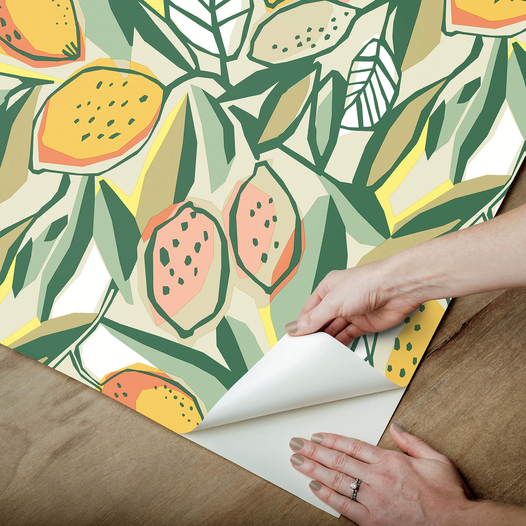 main-squeeze-peach-peel-and-stick-wallpaper-york-wallcoverings-nus6216 - York Wallcoverings Wallpaper