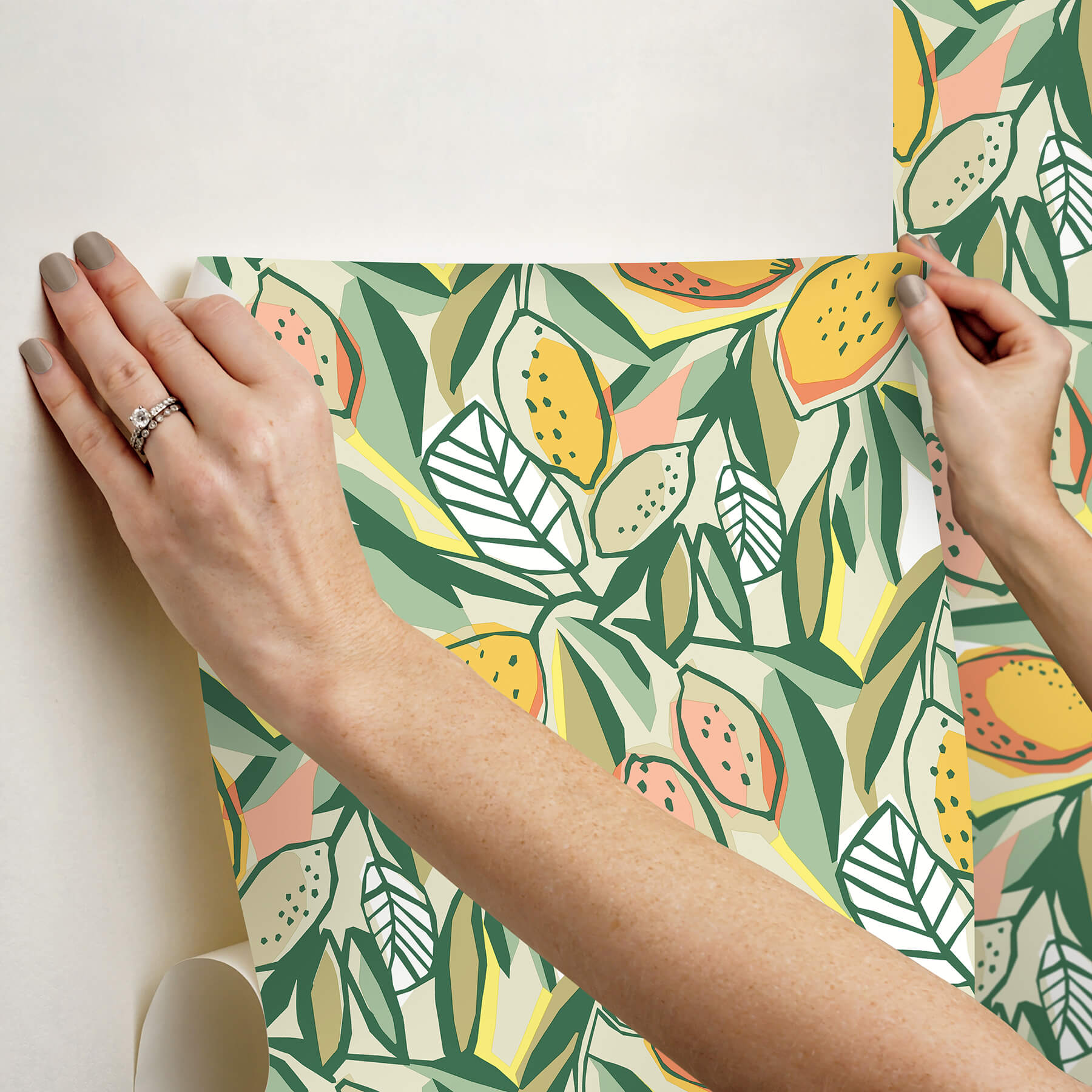main-squeeze-peach-peel-and-stick-wallpaper-york-wallcoverings-nus6216 - York Wallcoverings Wallpaper