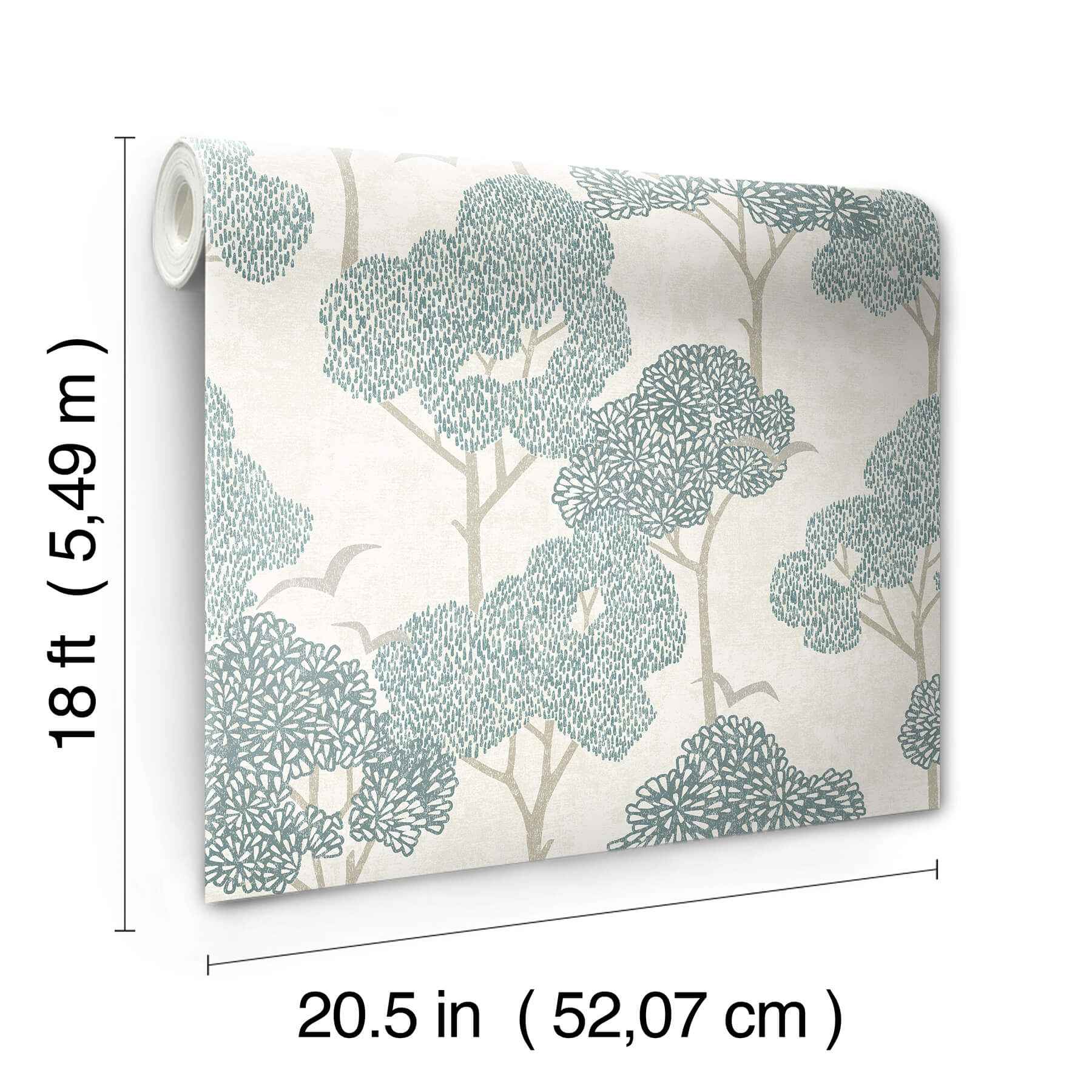 Millie Blue Peel and Stick Wallpaper - York Wallcoverings - NUS6221 - York Wallcoverings Wallpaper