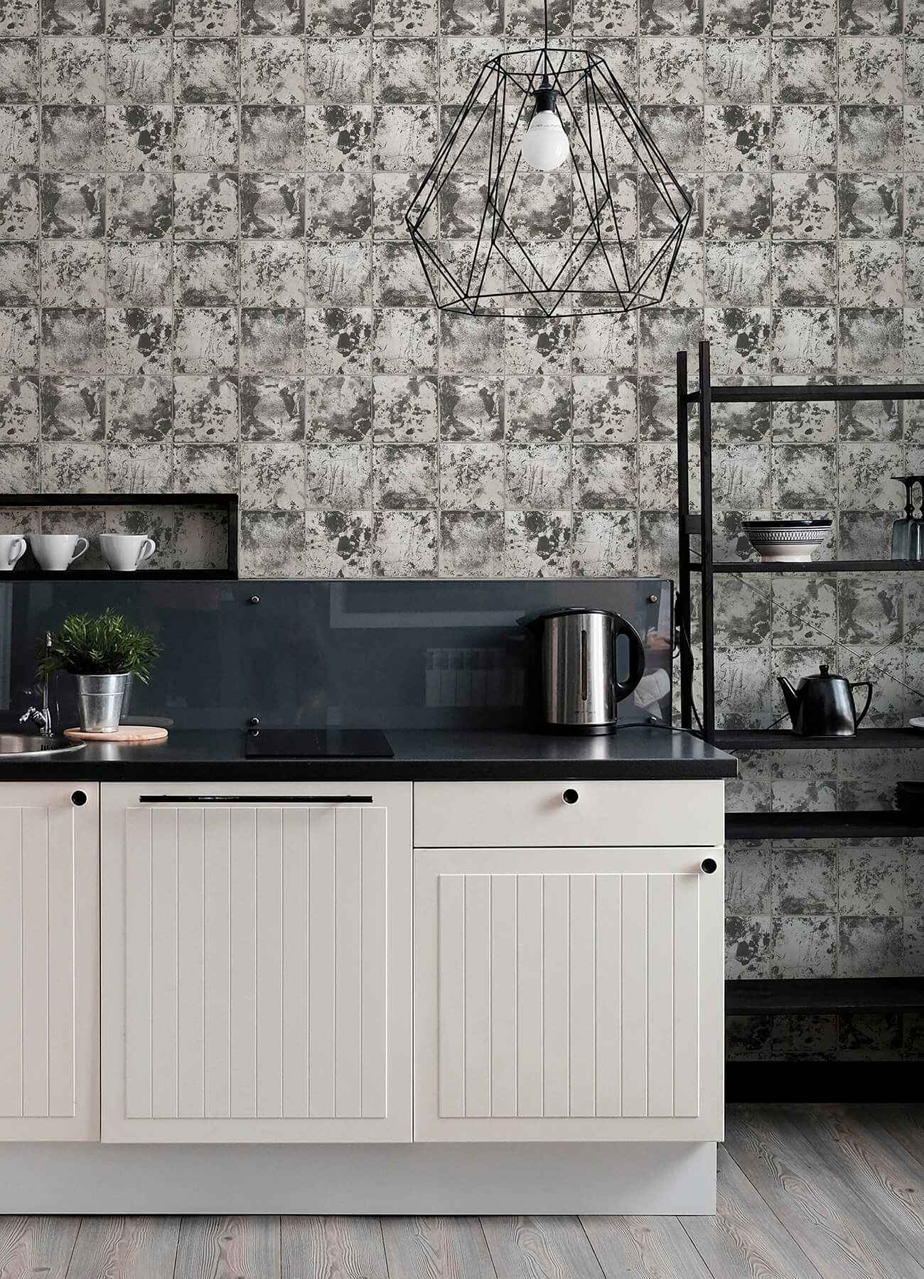 Charcoal Metal Sheet Peel and Stick Wallpaper - York Wallcoverings - NUS4905 - York Wallcoverings Wallpaper