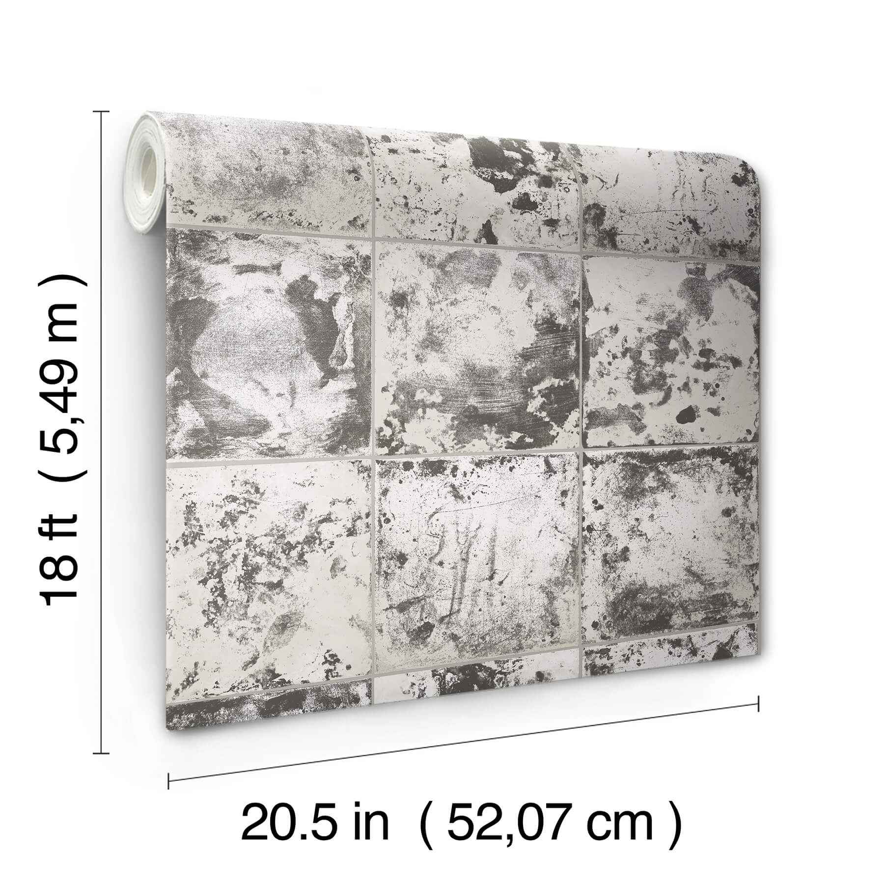 Charcoal Metal Sheet Peel and Stick Wallpaper - York Wallcoverings - NUS4905 - York Wallcoverings Wallpaper