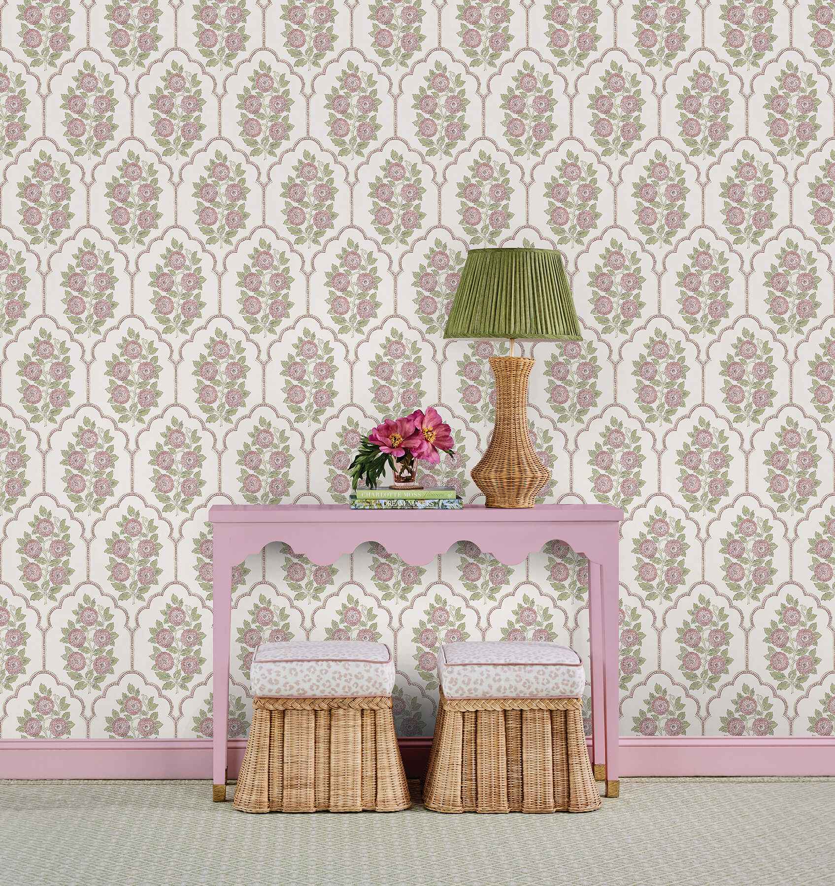 Floral Bazaar Rose Water Peel and Stick Wallpaper - York Wallcoverings - SSS6314 - York Wallcoverings Wallpaper
