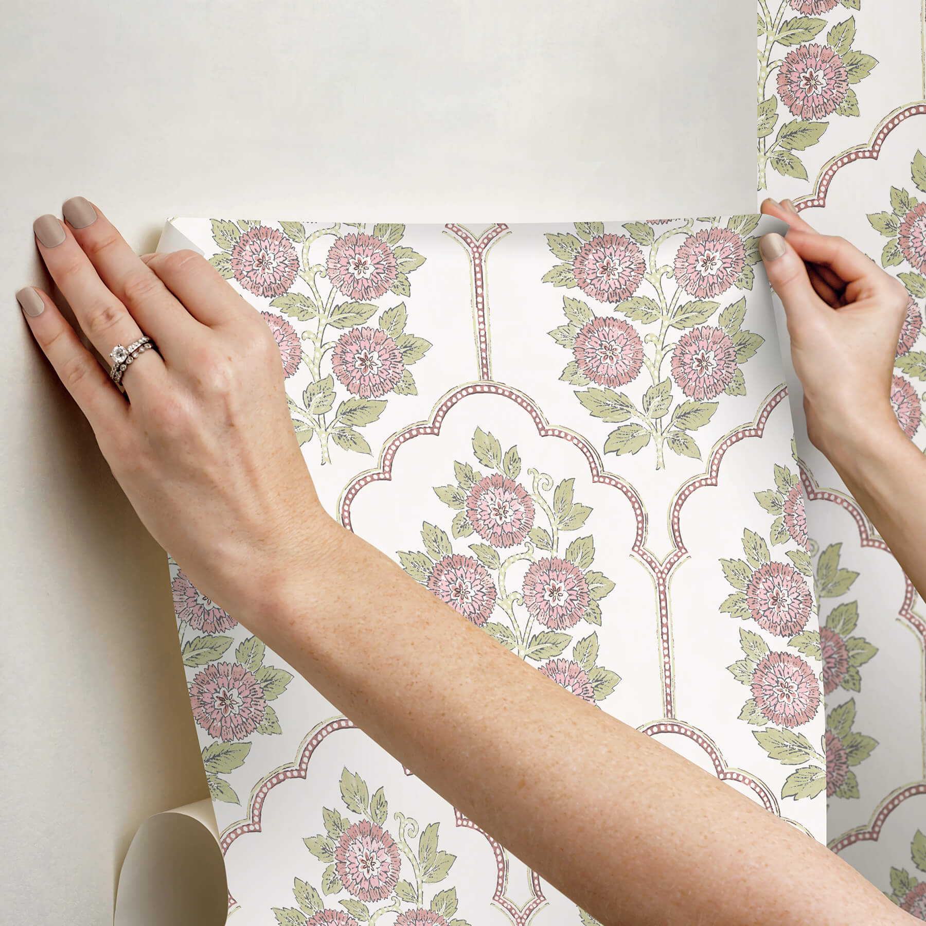 floral-bazaar-rose-water-peel-and-stick-wallpaper-york-wallcoverings-sss6314 - York Wallcoverings Wallpaper