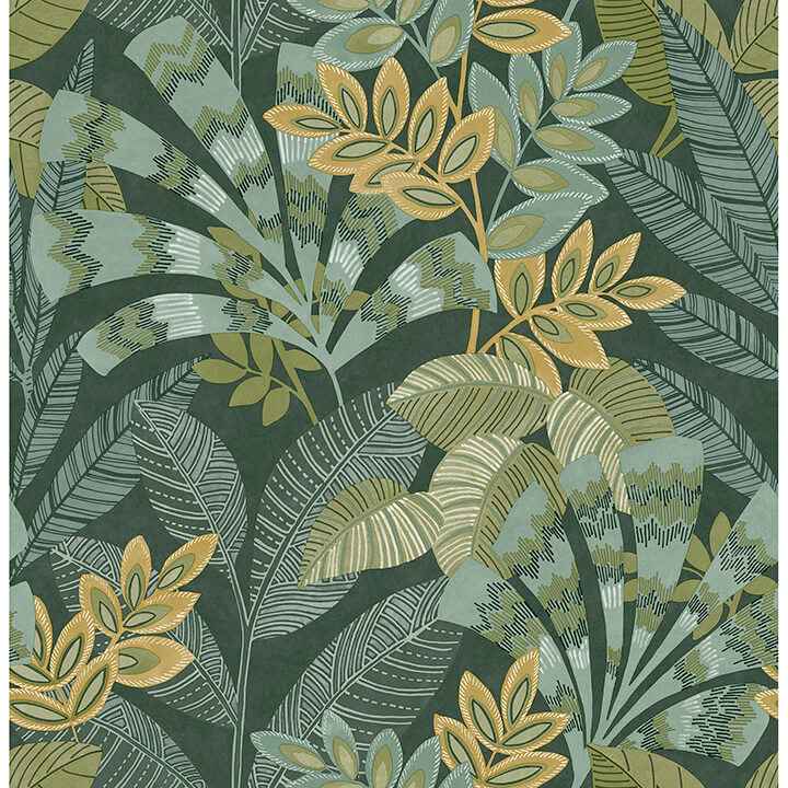 Yara Green Peel and Stick Wallpaper - York Wallcoverings - NHS6172