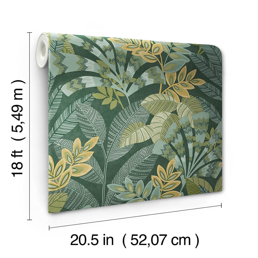 yara-green-peel-and-stick-wallpaper-york-wallcoverings-nhs6172 - York Wallcoverings Wallpaper