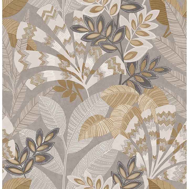 Yara Taupe Peel and Stick Wallpaper - York Wallcoverings - NHS6173