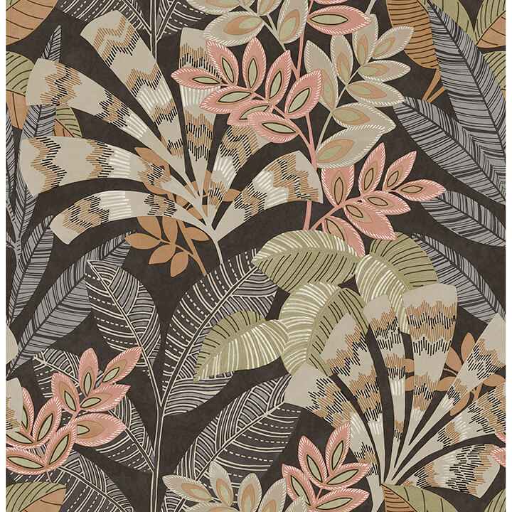 Yara Charcoal Peel and Stick Wallpaper - York Wallcoverings - NHS6174