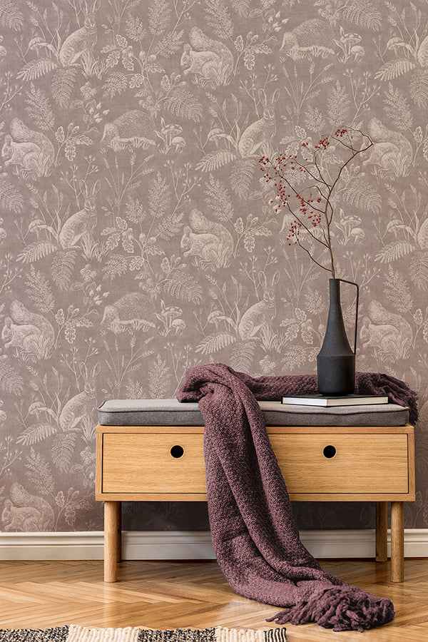 Woodland Mahogany Toile Wallpaper - York Wallcoverings - 4164-M1803 - York Wallcoverings Wallpaper