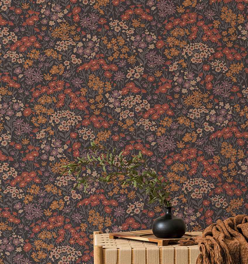 Ditsy Orange Daisies Wallpaper - York Wallcoverings - 4164-M1812 - York Wallcoverings Wallpaper