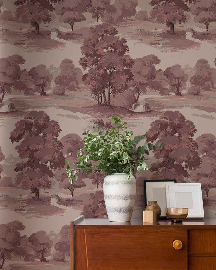 Sherwood Merlot Glade Wallpaper - York Wallcoverings - 4164-M1828 - York Wallcoverings Wallpaper